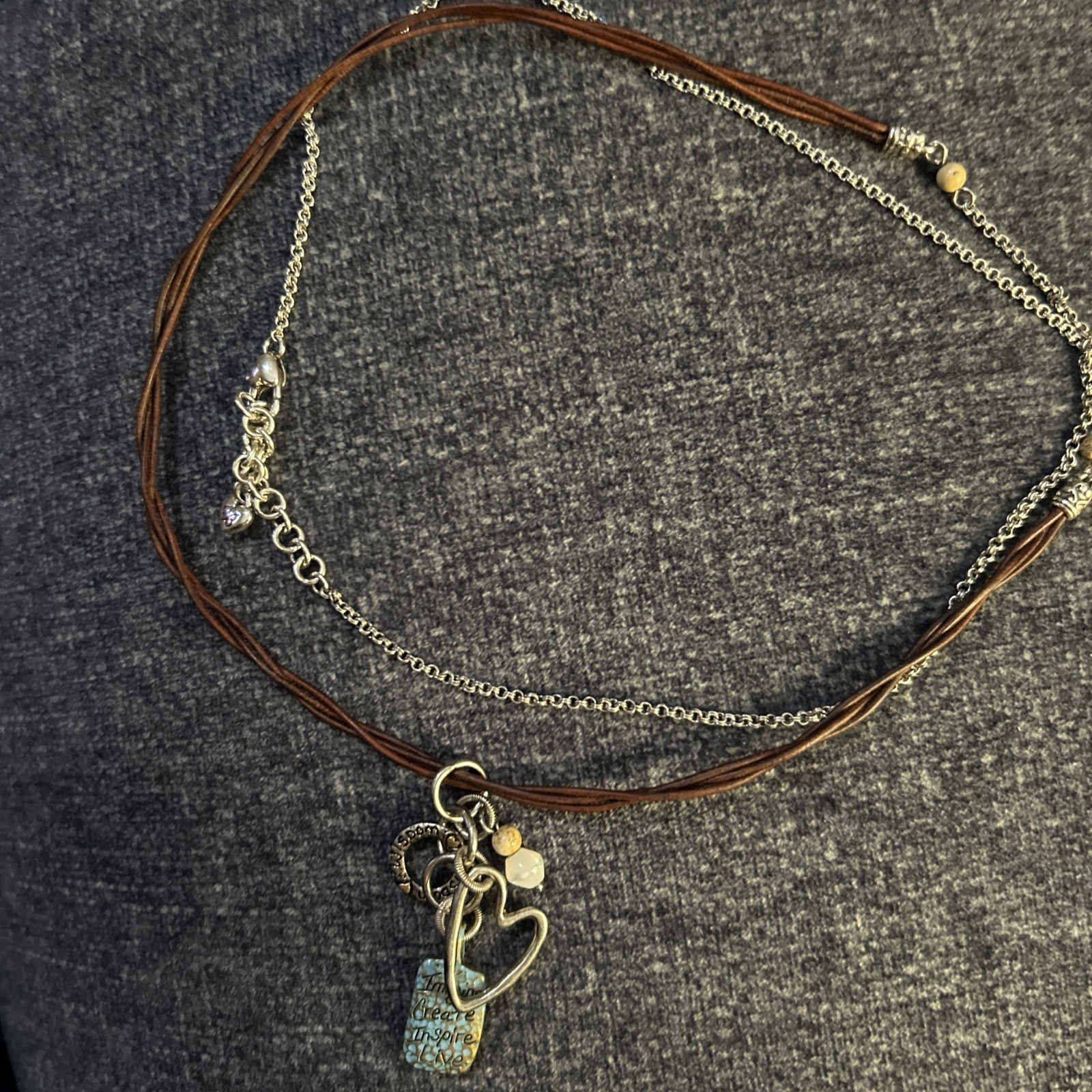 Brighton Art & Soul Imagine Long Create Inspire Live Pendant Necklace