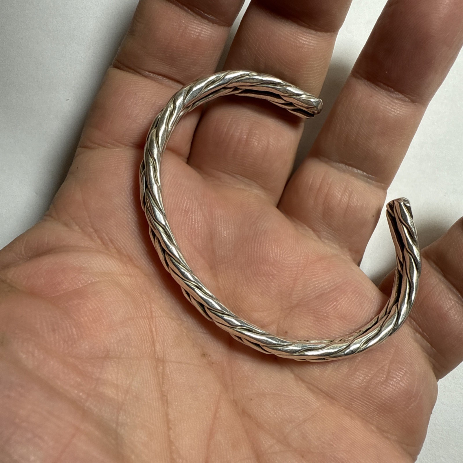 Cuff Bracelet Women’s Sterling Mexican One Ounce 7mm 6 1/4” Circumference Inside