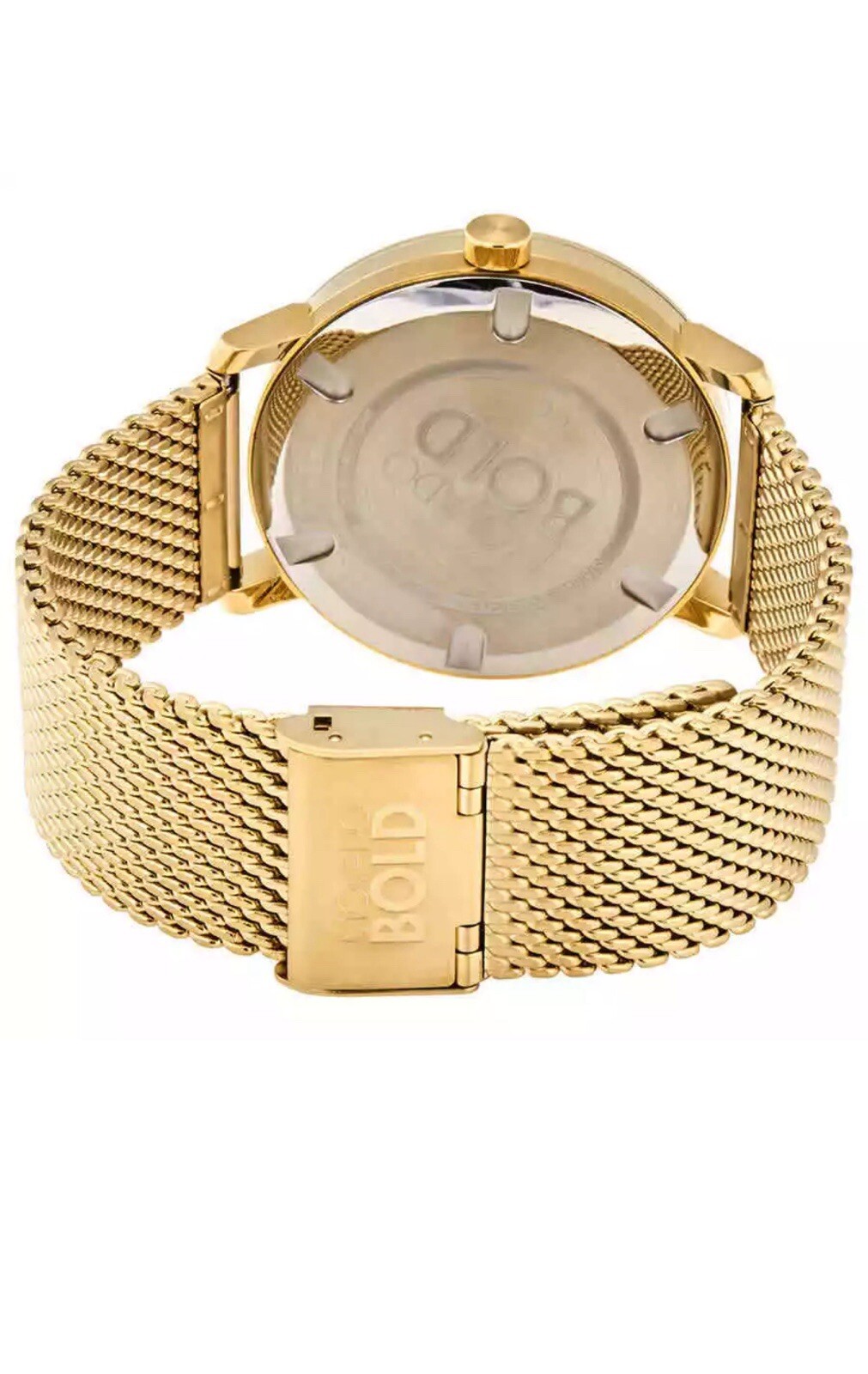 Brand New Movado Bold Men’s Yellow Gold Mesh Bracelet Watch 3600560