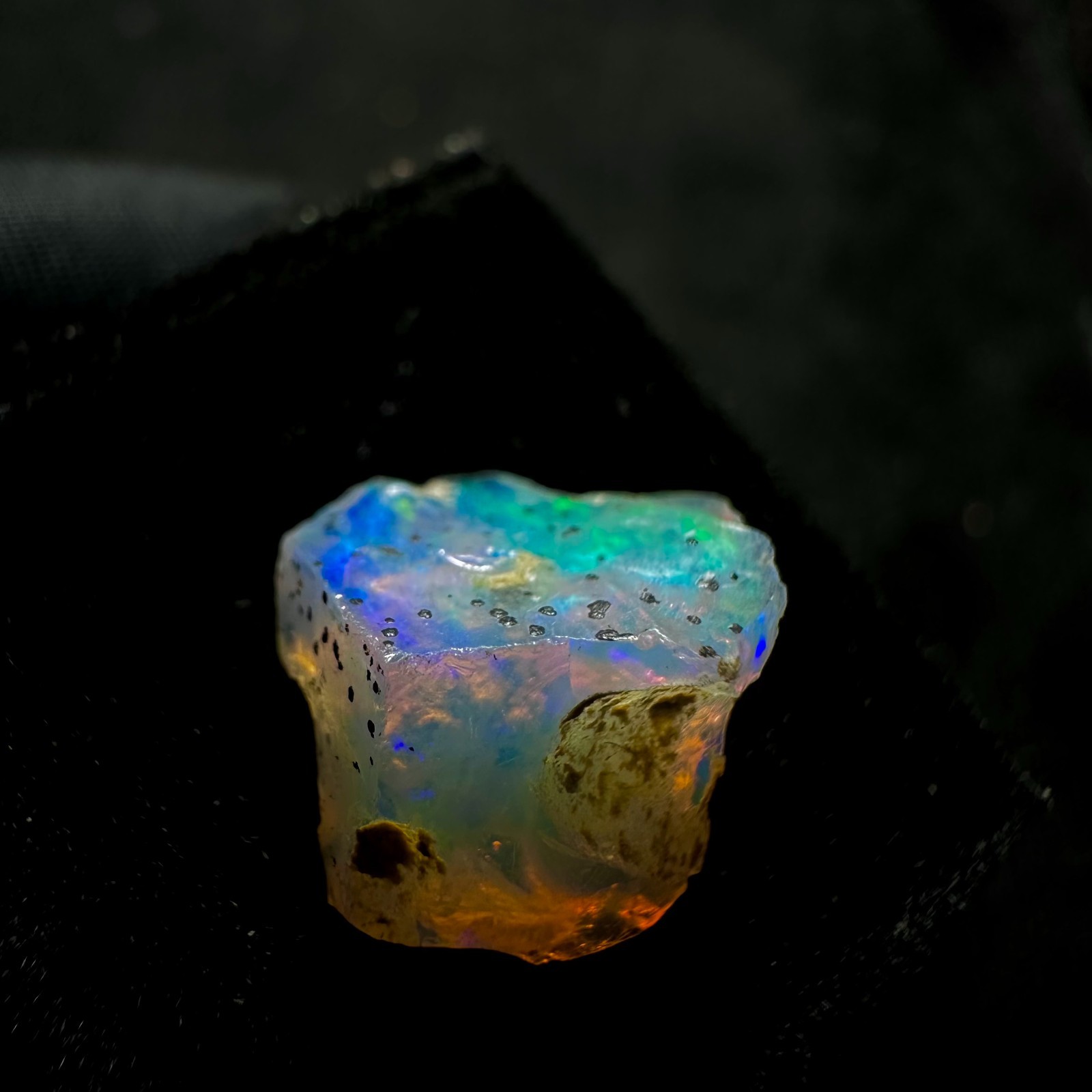 2.80 CTS Natural Ethiopian Opal Rough, Multi Fire Opal Gemstone, Welo Opal Raw.