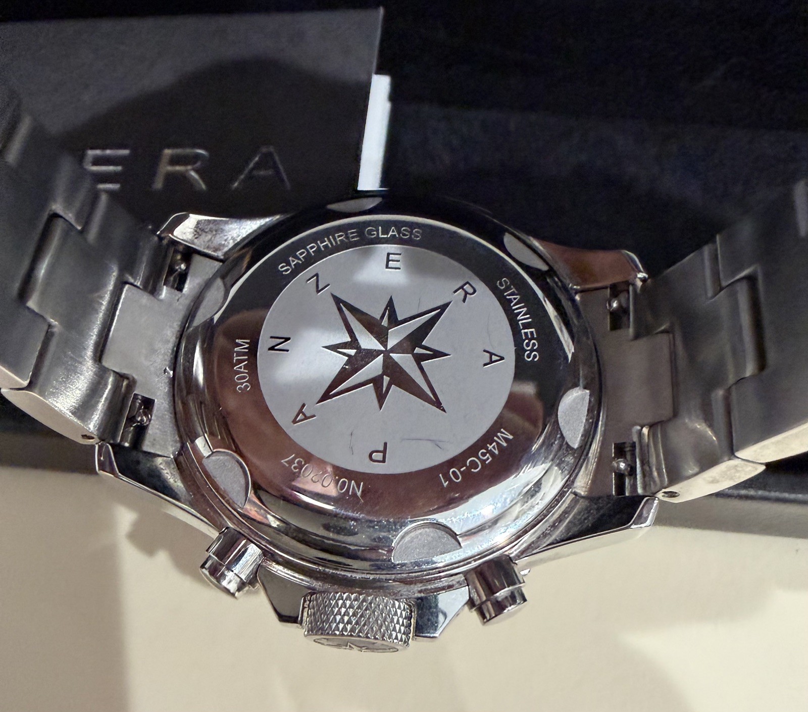 Panzera M45 Chronograph 300M Dive Watch Full Kit Box Papers Extra Links