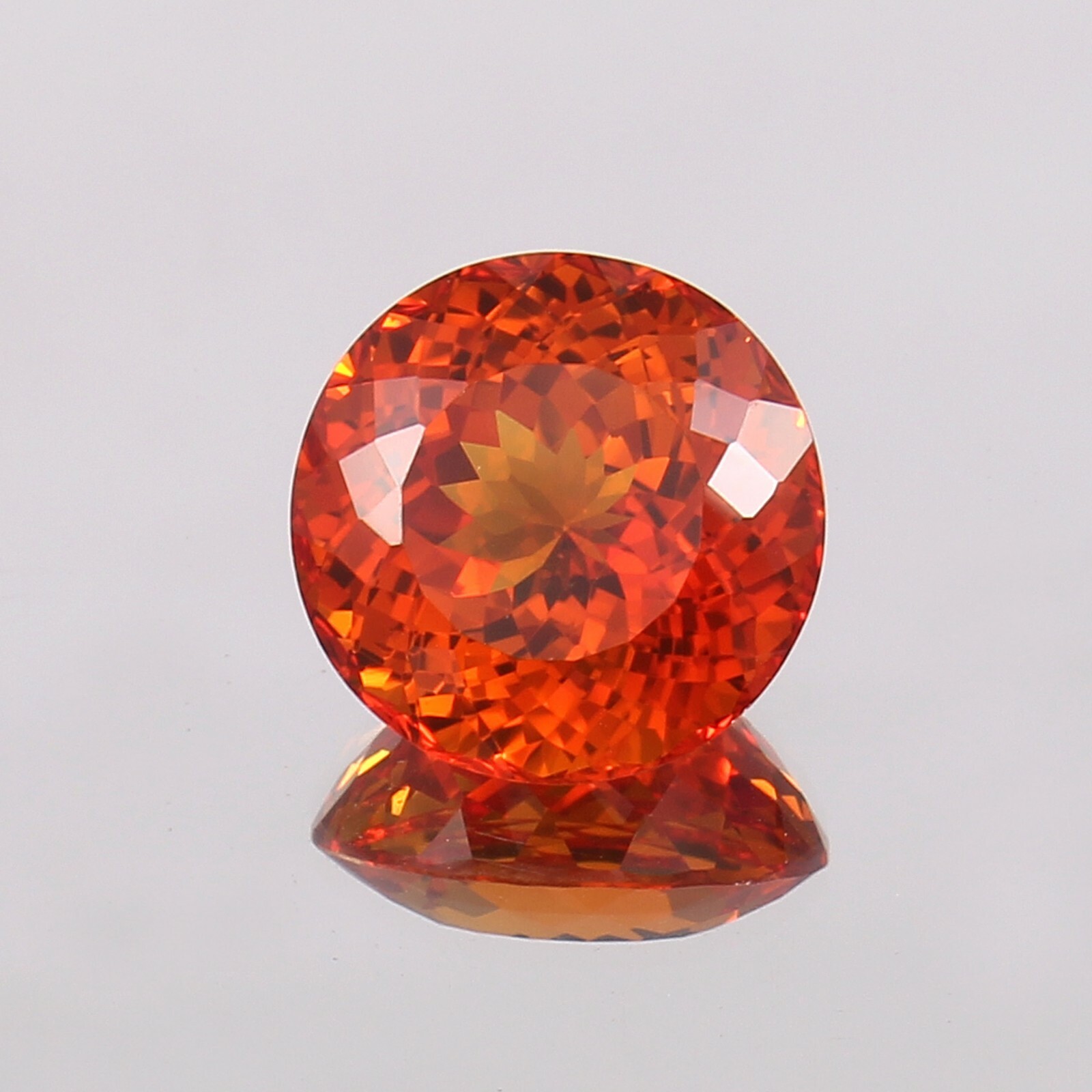 Natural Ceylon Padparadscha Sapphire Loose Round Gemstone Cut 16.95 Ct – 15x15MM