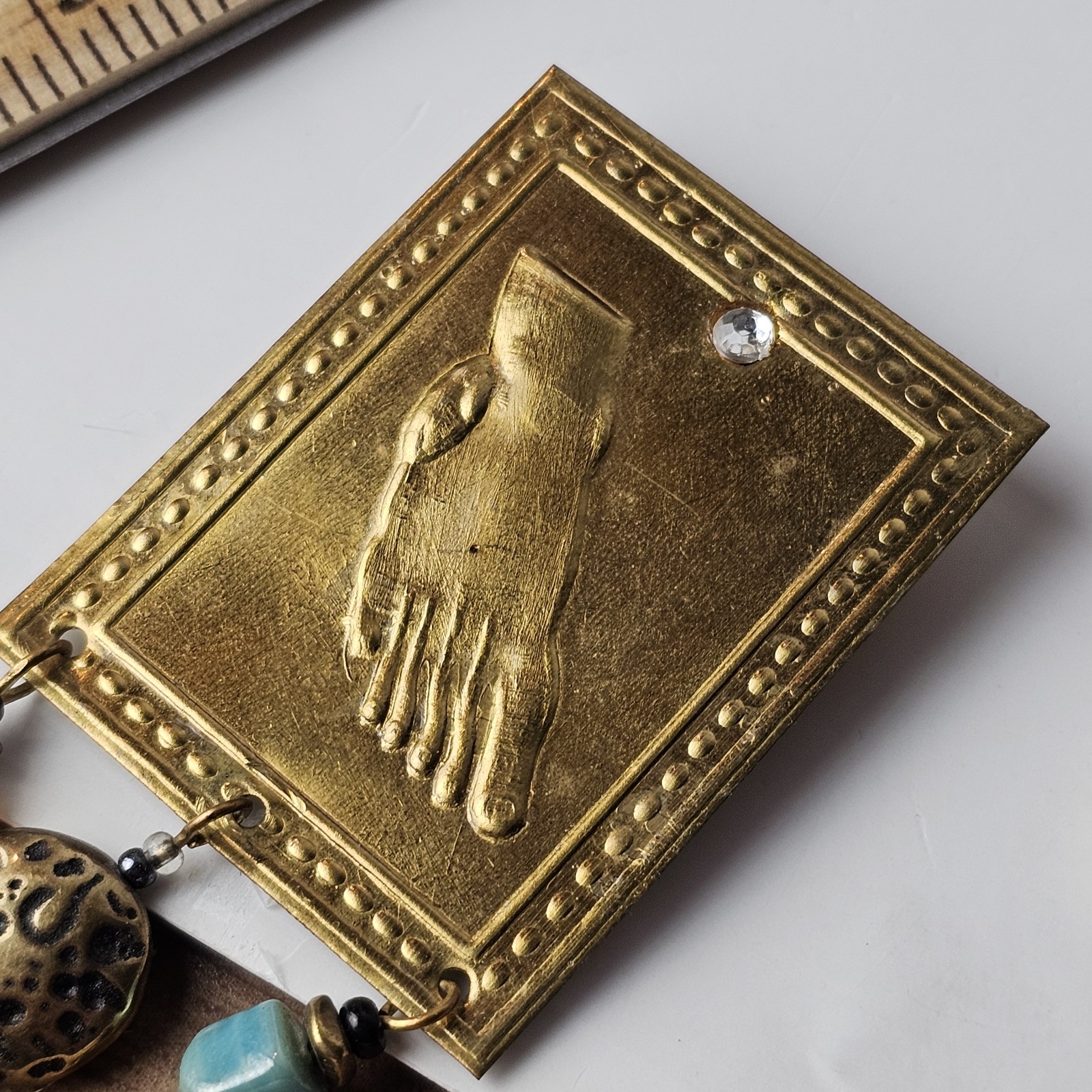 Vintage Gold Tone Assemblage Charm Brooch