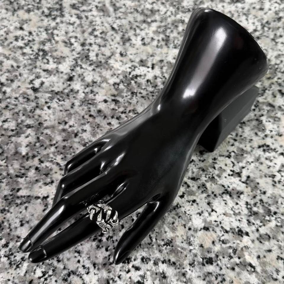 Silver Chrome Steel Y2k Claw Goth Emo Ring Brand New