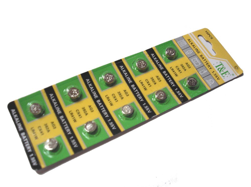 10 pcs AG3 392A LR41W 1.5V Alkaline Cell Battery