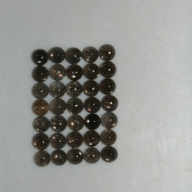 Black Moonstone 3mm, 4mm, 5mm, 6mm, 8mm Flat Back Round Cabochon Loose Gem(s)