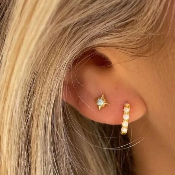 Pretty Pearl Huggies Lightweight Waterproof Pearl Hoop Earrings for Everyday Use