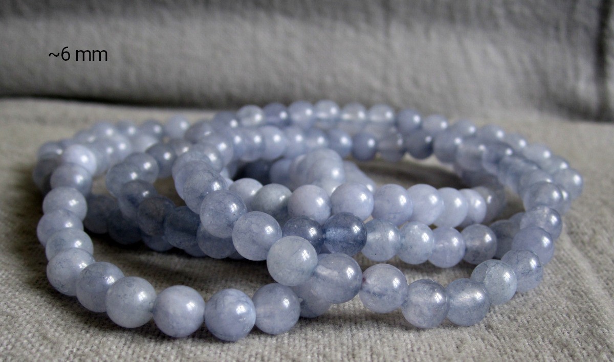 Aquamarine Bracelet – Balls Ø 6.5 mm / 15-21 cm – Elastic