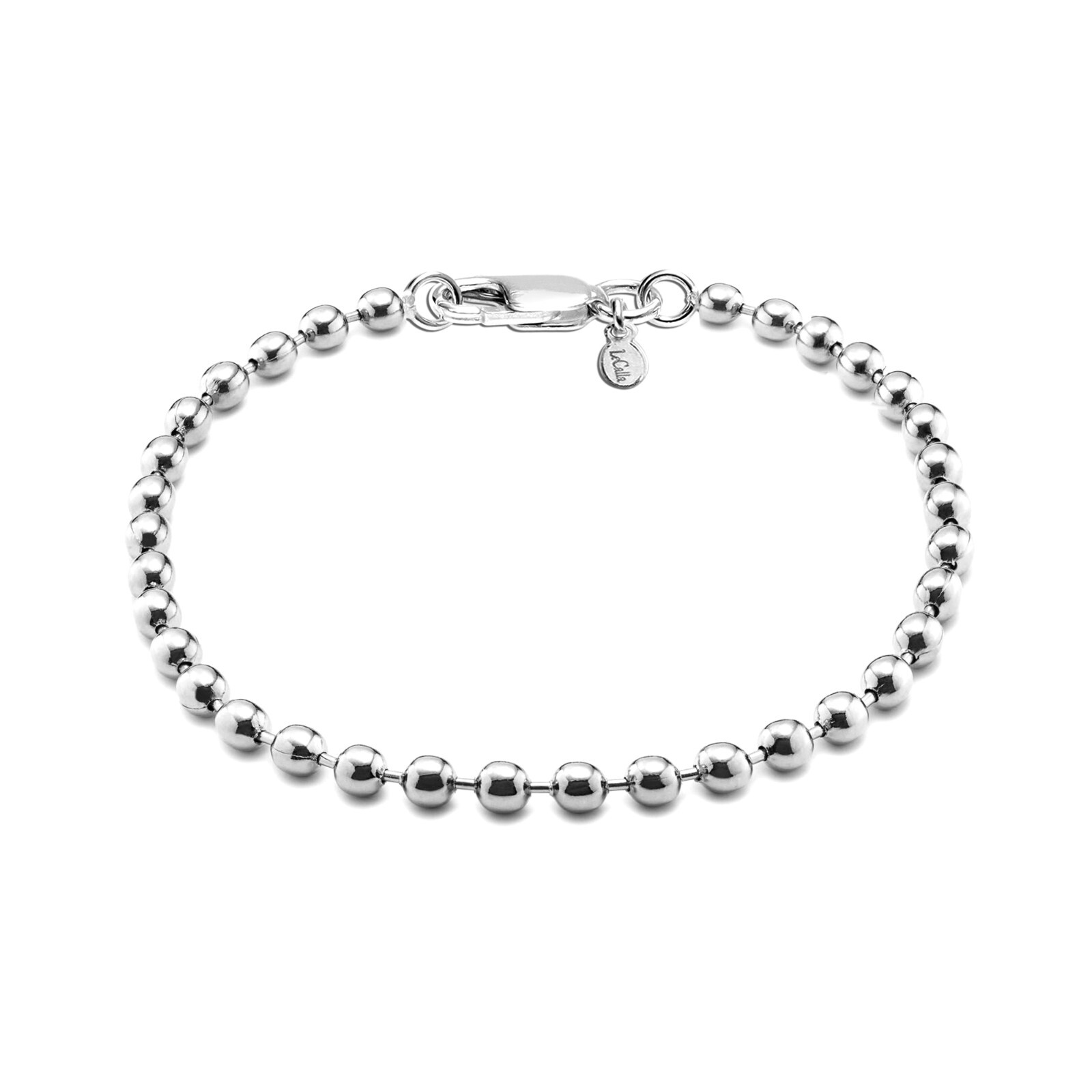 LeCalla 925 Sterling Silver Jewelry 4MM Ball Chain Bracelet for Women Girls 7″IN