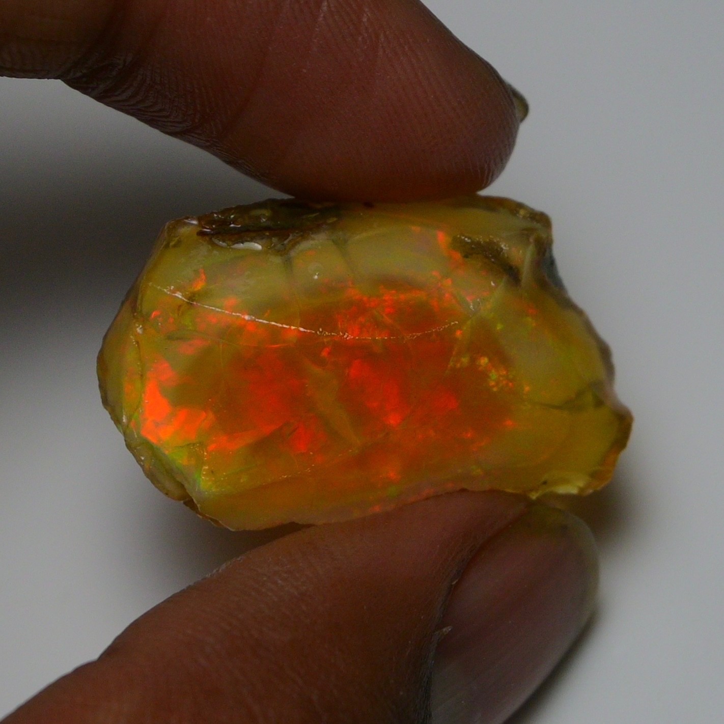 Ethiopian Oil Opal Specimen 22.50 cts Natural Rough Gemstone – Fire Opal Roug