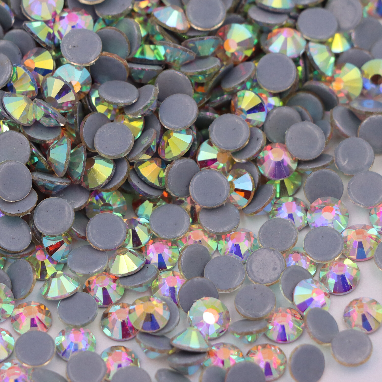 Crystal AB Hot Fix Rhinestone Glitter Strass Iron On Stones For Fabric Garment