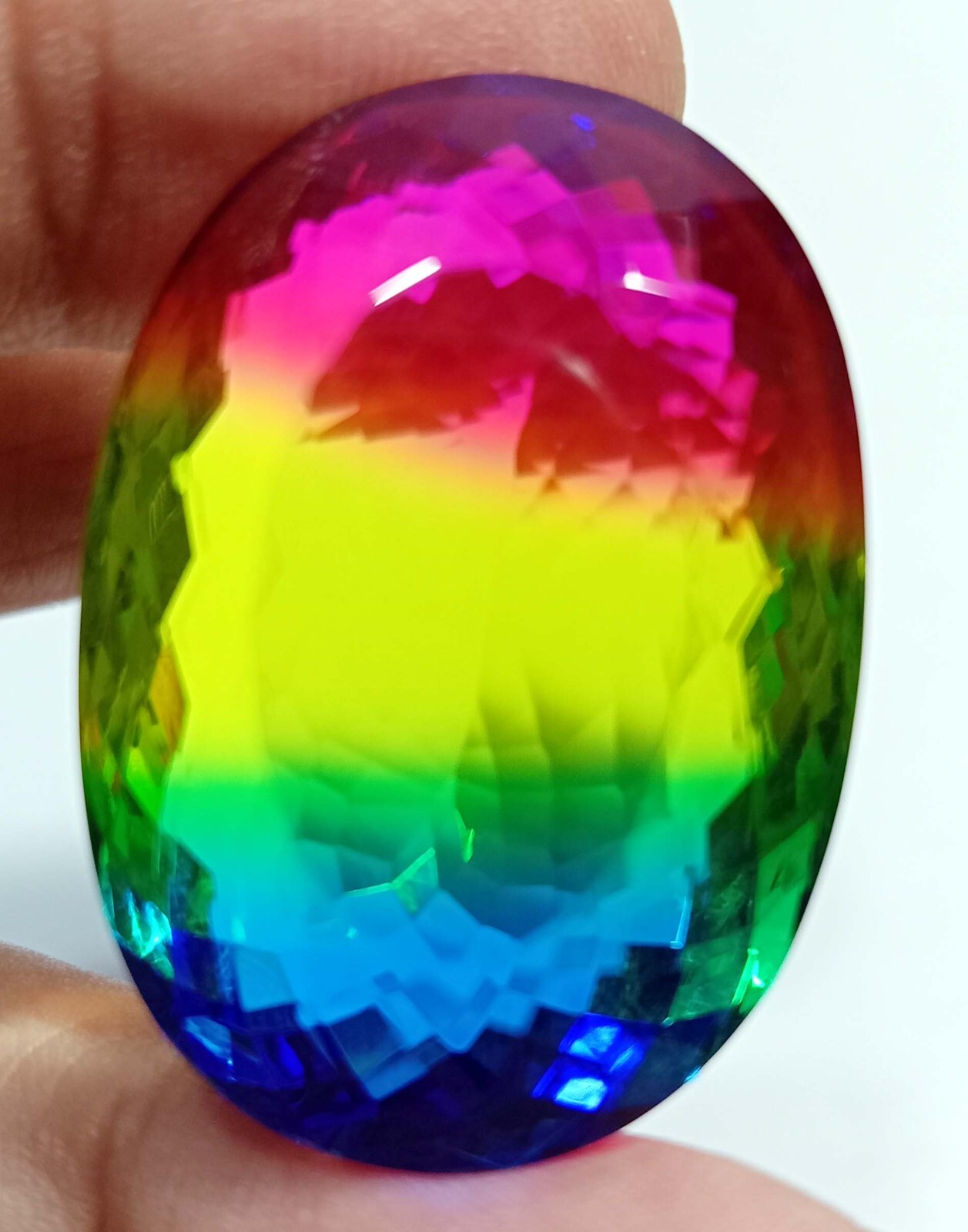 Oval Cut Natural 80-81 Ct Tourmaline Bi-Colour Loose EGL Gemstone KH447