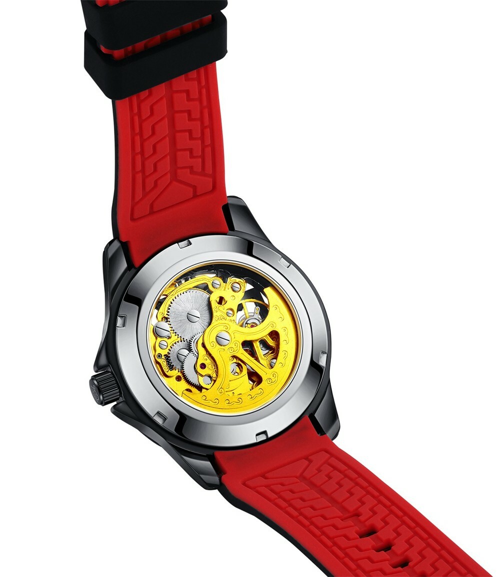 Fashion Men’s Transparent Skeleton Dial Self-wind Mechanical Watch