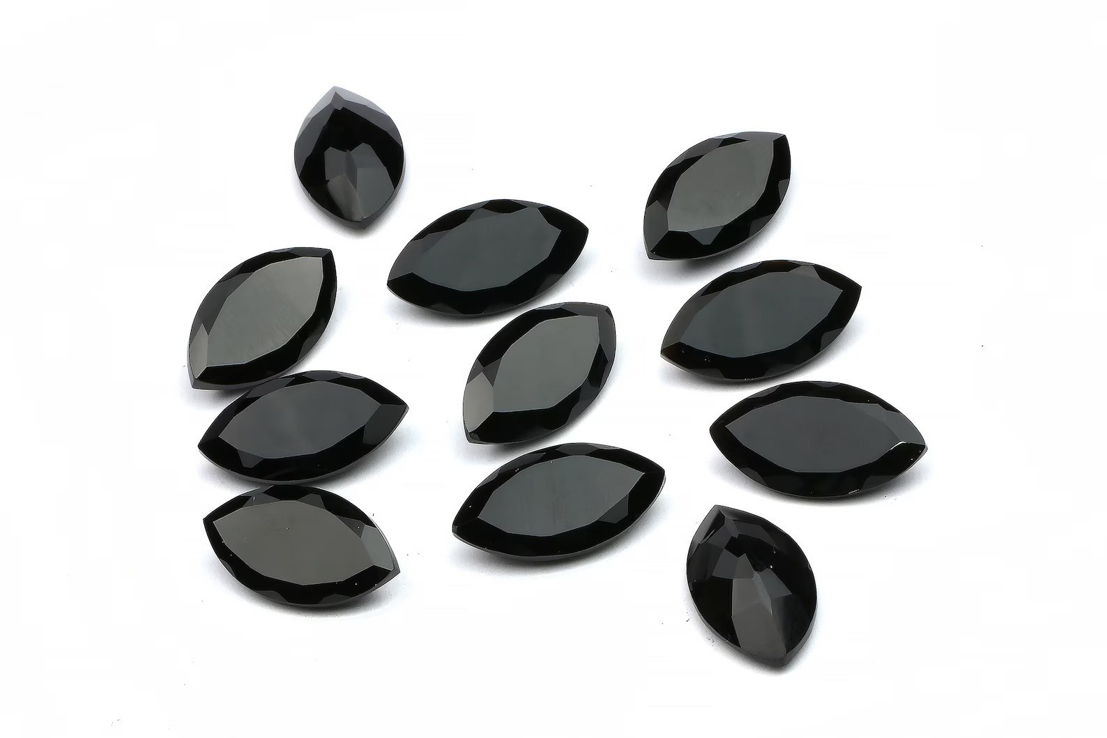 Natural Black Onyx Marquise Faceted Cut 6x12mm To 12x24mm Loose Gemstone