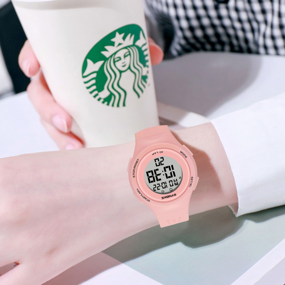 Womens Girls Outdoor Sport Digital Watch Waterproof Back Light LED Watch Gift