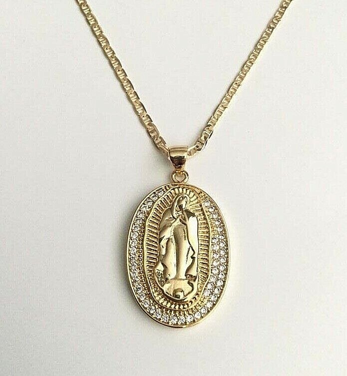 18K GOLD FILLED GUADALUPE NECKLACE 18″ LONG/CADENA DE GUADALUPE 18″ LARGO – N28