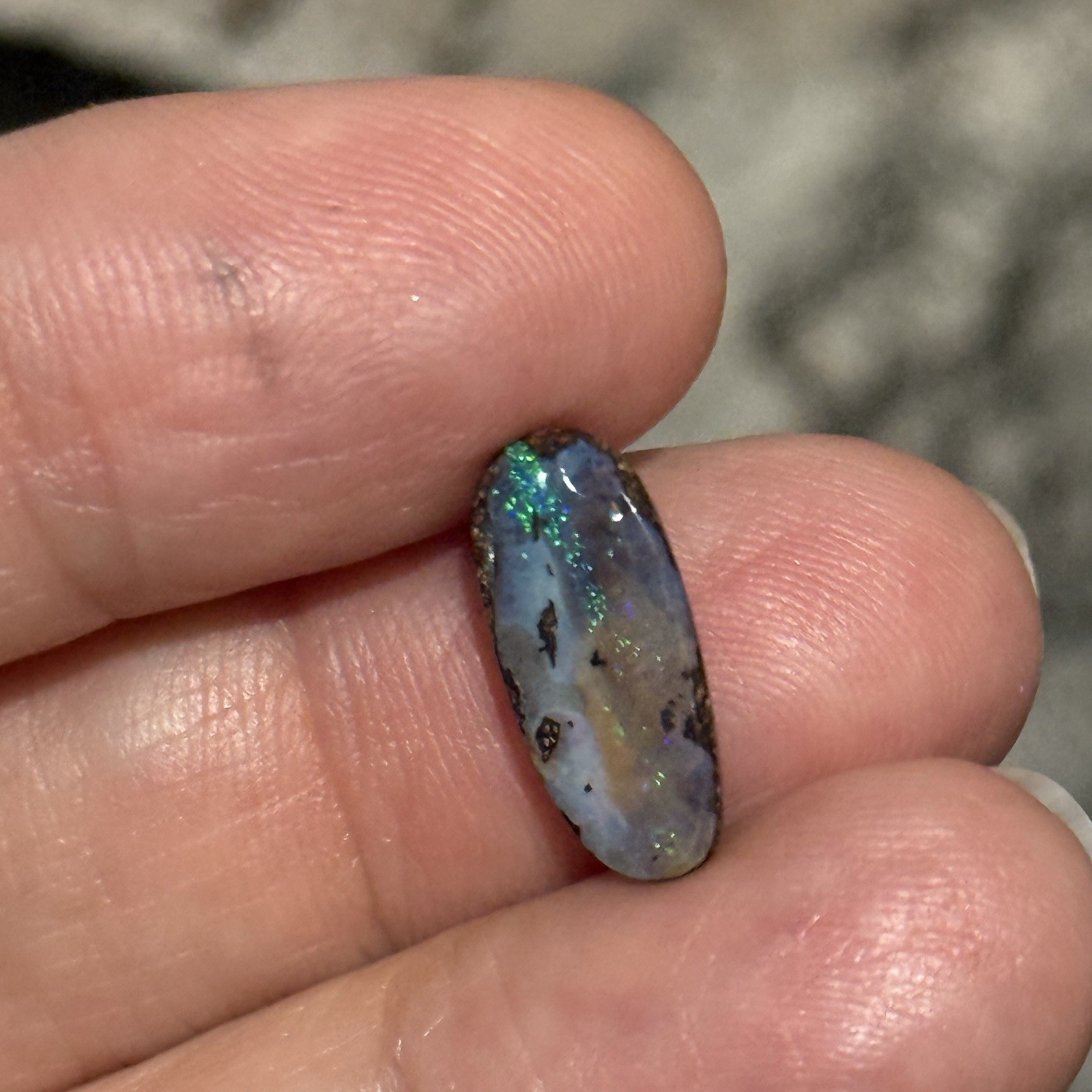3.25ct 16x7x3mm Sparkly Natural Boulder Australian Opal Oval Cabochon Gem