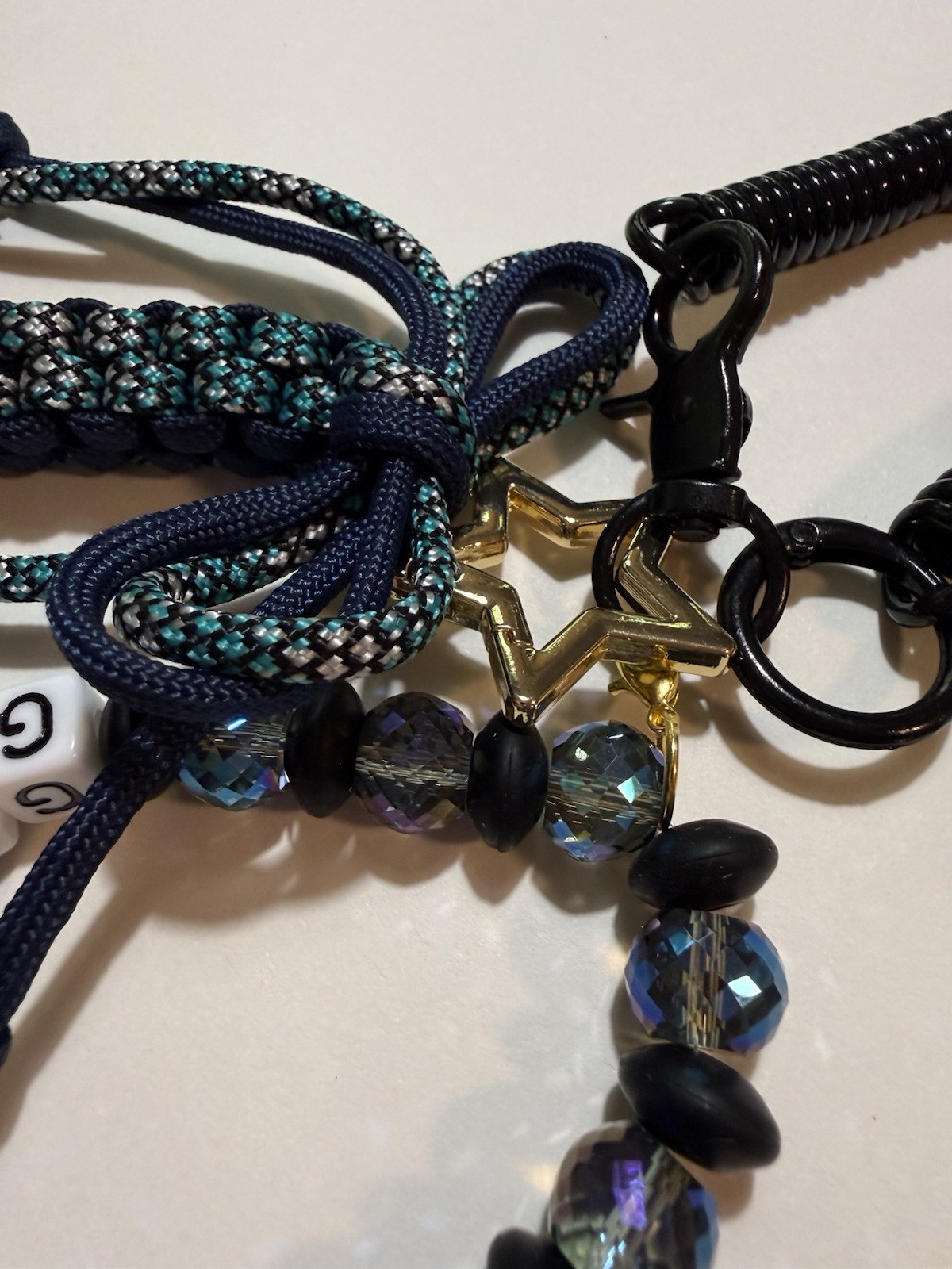 GOMO Beaded Braided Multi-use Charm Strap, Turquoise/Blue Star by Janay Charles