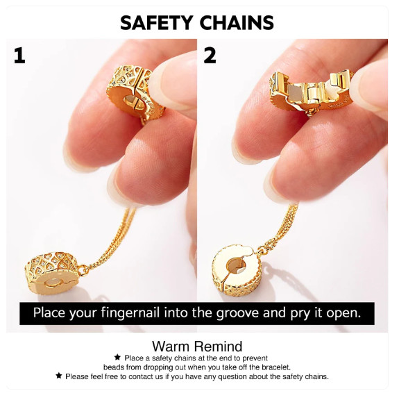 Starry Tarnish-resistant Silver Safety Chain With Enamel In Rose Gold Plated