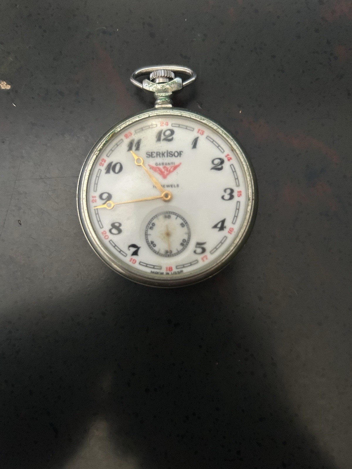 Vintage Rare Serkisof Garant Demiryolu Pocket Watch
