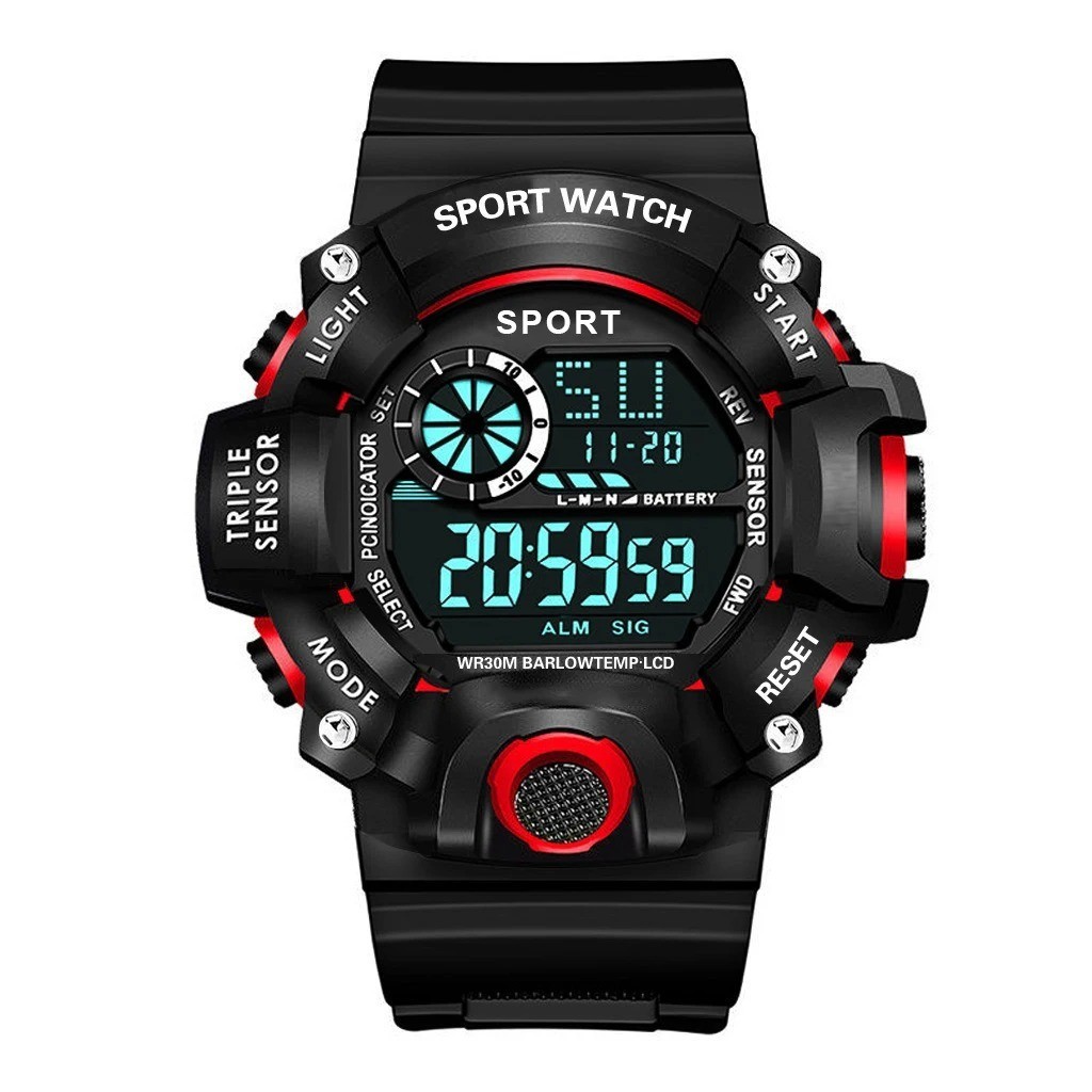 Men Waterproof Digital Sports Watch Military Tactical LED Backlight Wristwatch