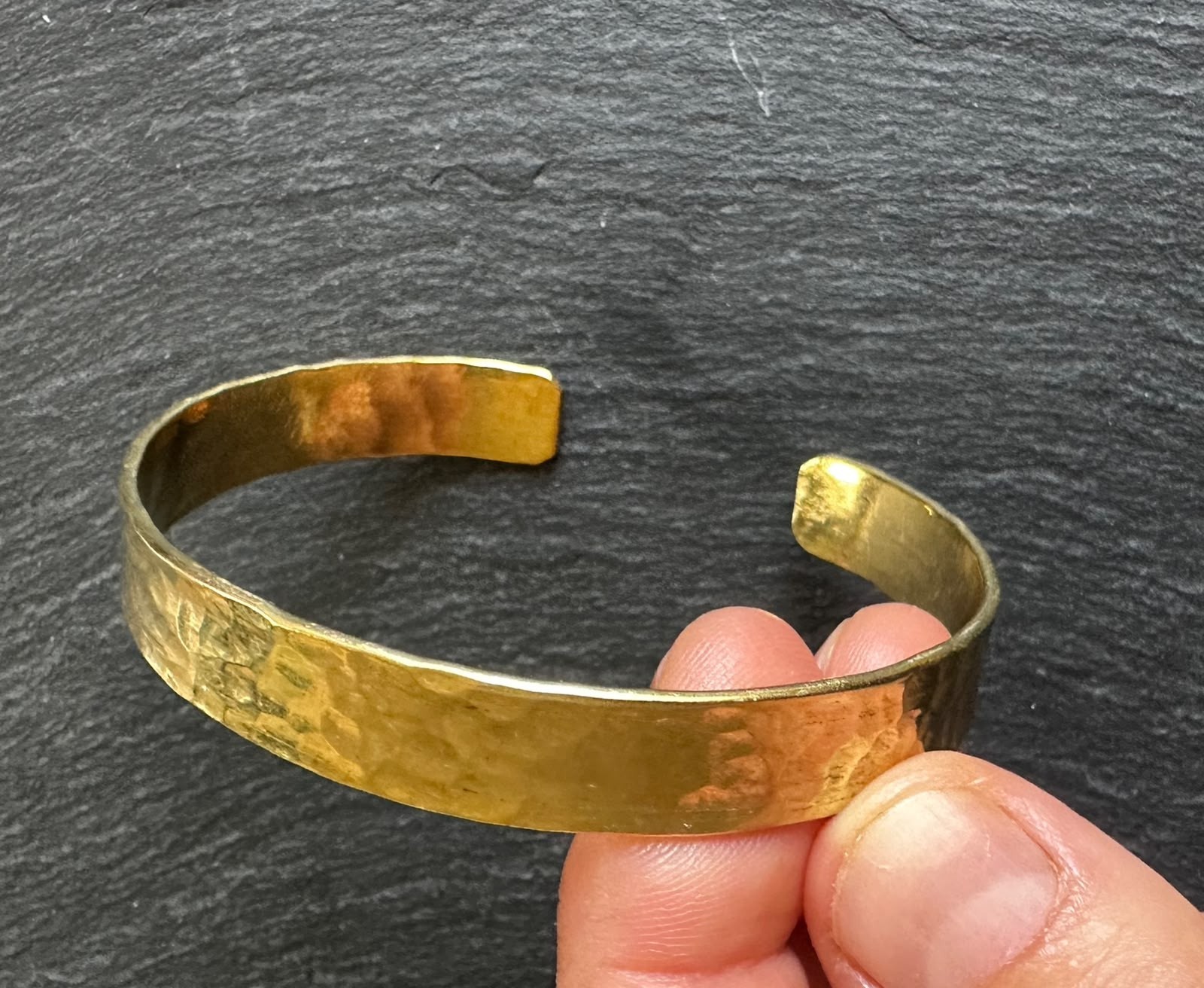 Handmade Spanish Copper Cuff Bracelet Hammered Adjustable Open Bangle Artisan