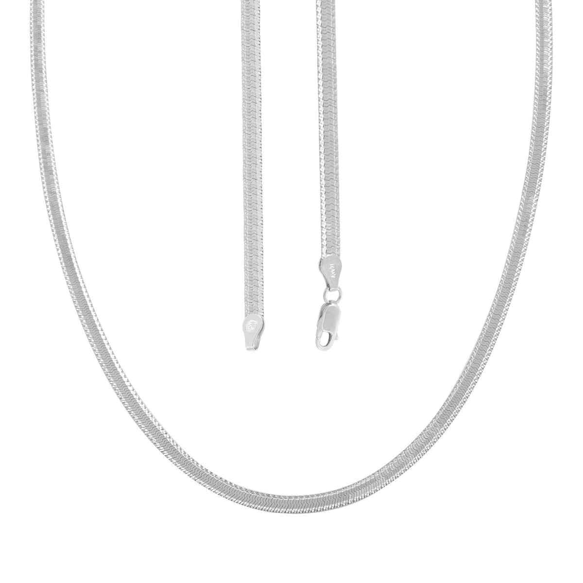 Italian Sterling Silver Herringbone Chain Necklace 20 Inches 6.50 Grams