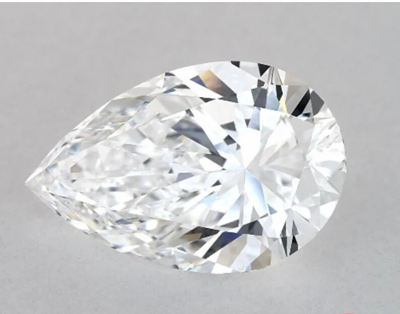 GRA Certified Loose Moissanite Pear Shape Stones D VVS1 All Sizes USA Stock