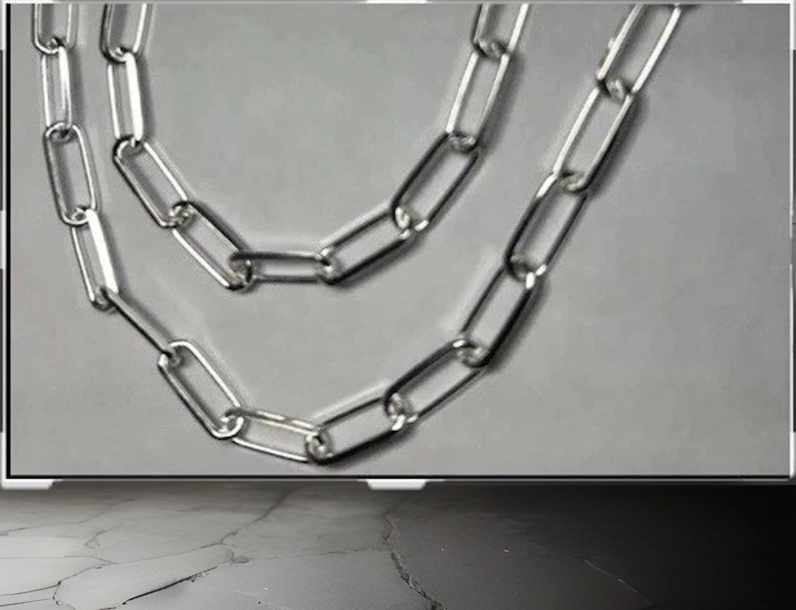 925 SOLID Sterling Silver PAPER CLIP CHAINS 5.7mm Necklace 20 22 24 in Italy NEW