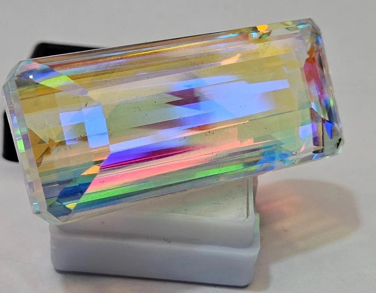 Certified 120 Ct Natural Rainbow Color Emerald Cut Mystic Topaz Loose Gemstone