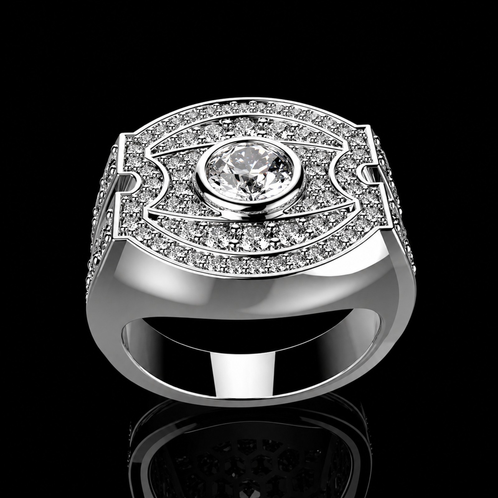 2.40 – 2.60 Ct E-F/ VVS IGI Lab Grown Diamonds Men’s Ring 14Kt, 18Kt White Gold