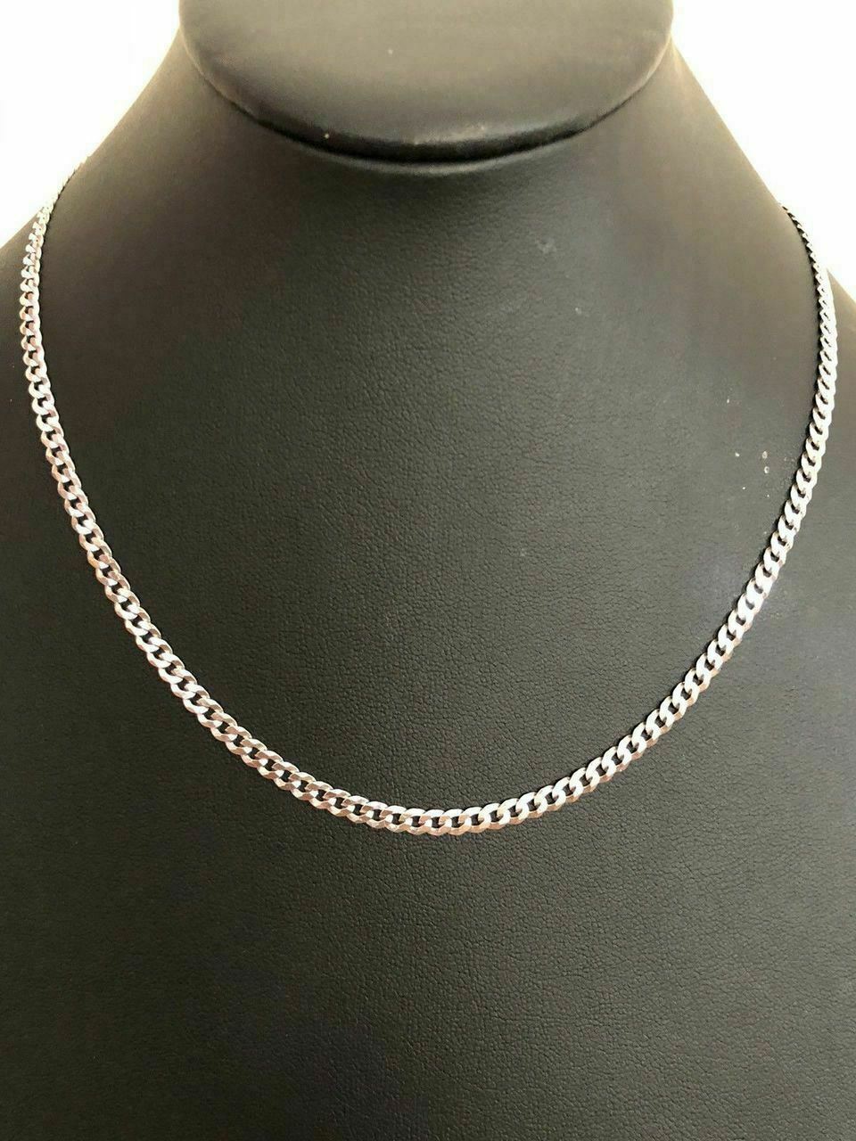 Mens Women’s Flat Cuban Link Chain Solid 925 Sterling Silver 4mm ITALY WHOLESALE