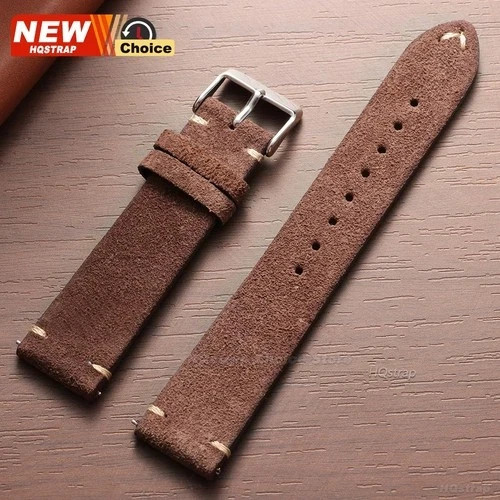 16 18 19 20 21 22 MM Soft Suede Leather Vintage Strap Watch Band Quick Release