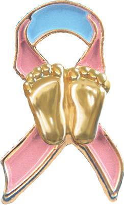 Precious Feet, 14K Gold Plated, Ribbon Jewelry, Lapel Pin