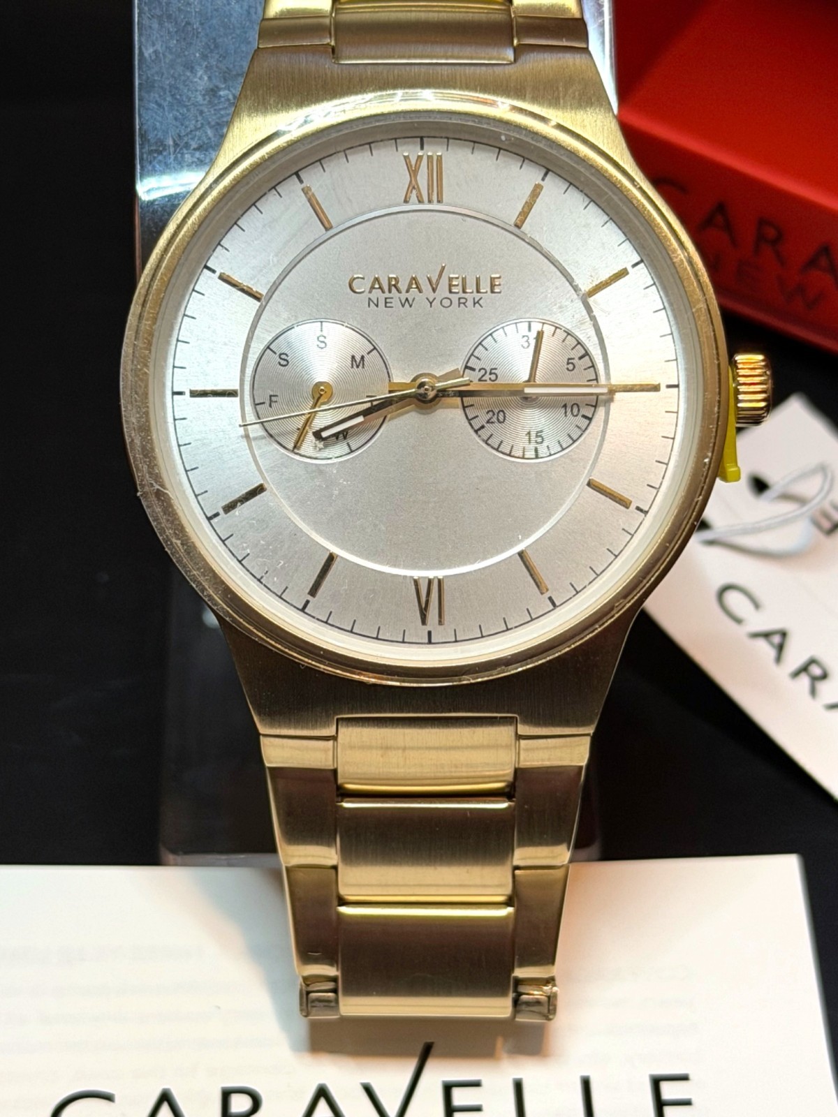 Caravelle New York by Bulova Men’s Gold 44A109 Analog Display Quartz Watch