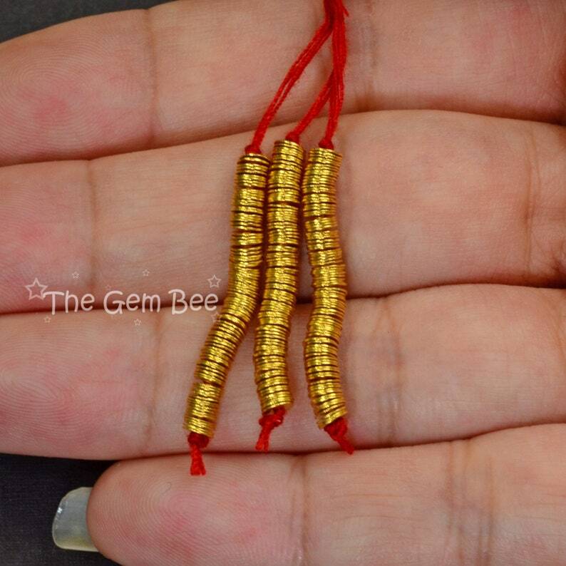 3mm 18k Solid Yellow Gold Handmade Thin Disc Spacer Findings Beads (10)