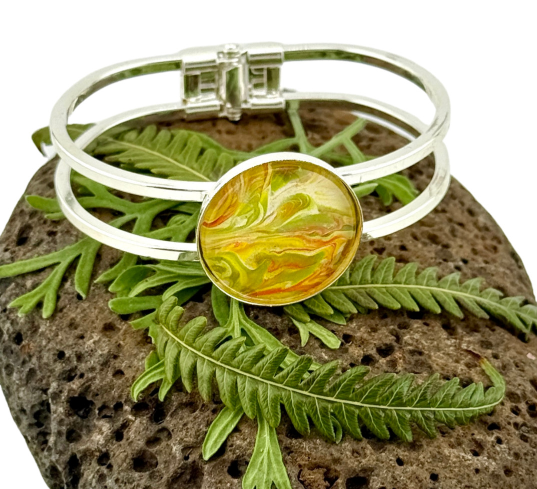 Bracelet Handmade Silver “Yummy Citrus” Spring Style