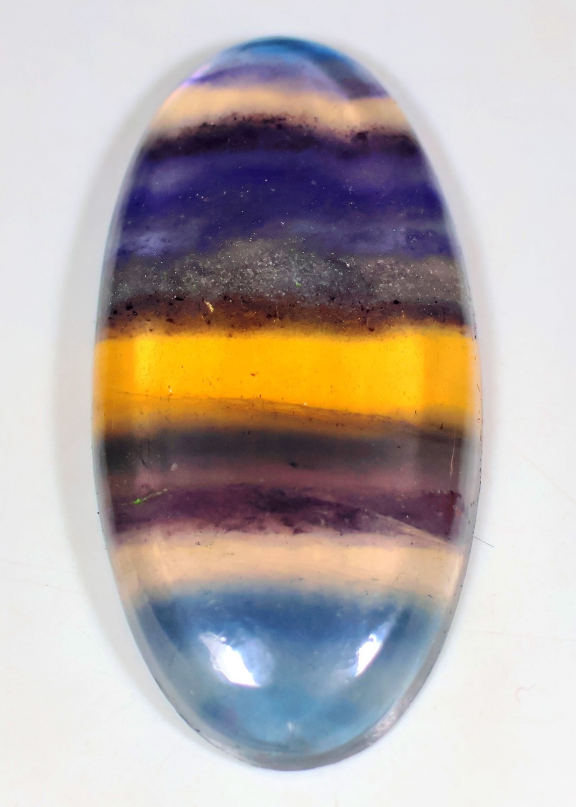37 Crt 6X18X35 mm Natural Multi Purple Fluorite Oval Cabochon Gemstone KC-99