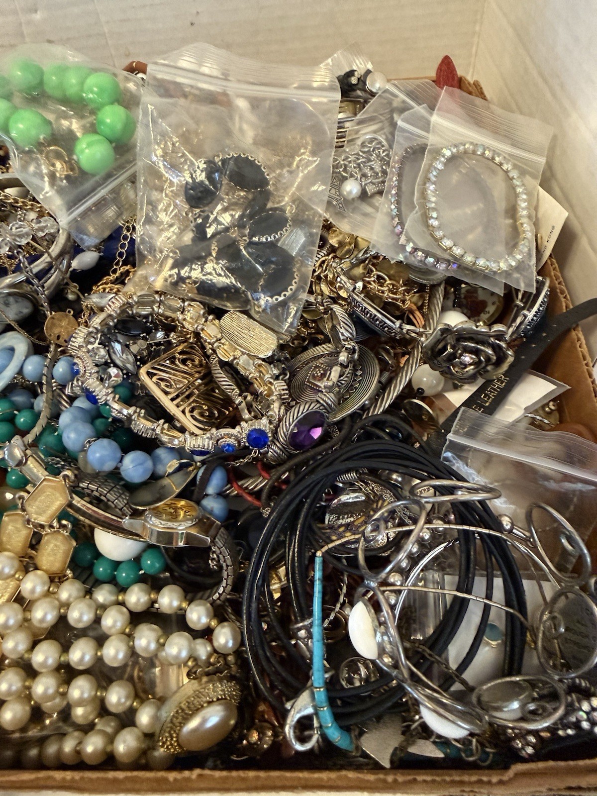 HUGE 16LB Vintage & Modern Costume Jewelry Wearable Craft Parts 925 Gold Filled