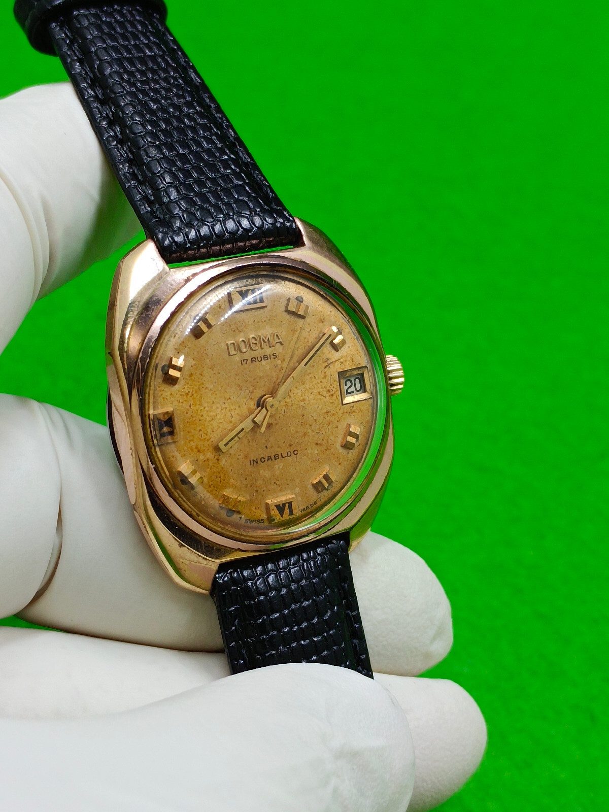 DOGMA watch INCABLOC 17 Jewels Mechanical Manual Date Indicator