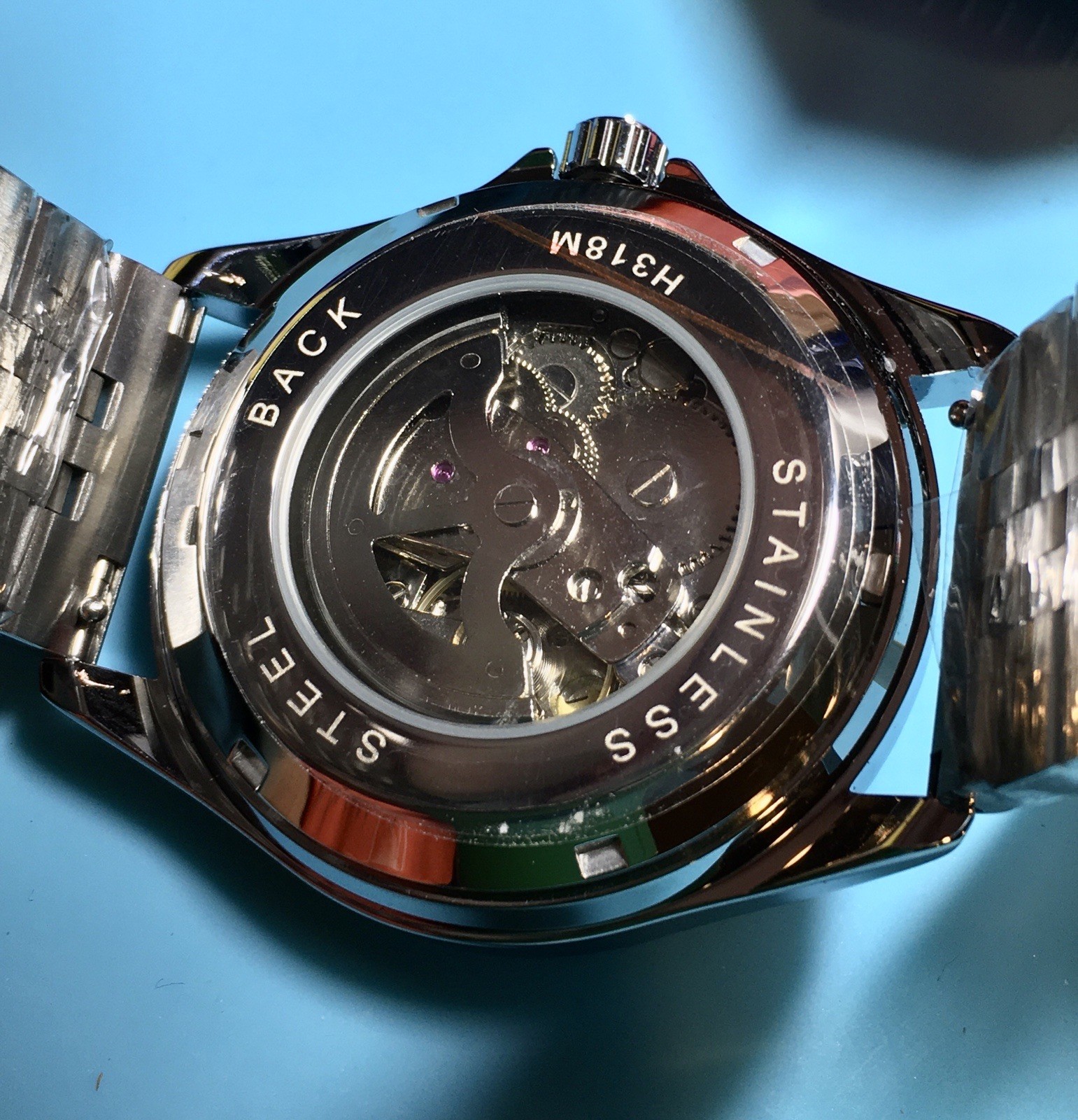 FORSINING 42MM AUTOMATIC BLACK MATTE DIAL TACHYMETRE BEZEL QUICK RELEASE BAND!
