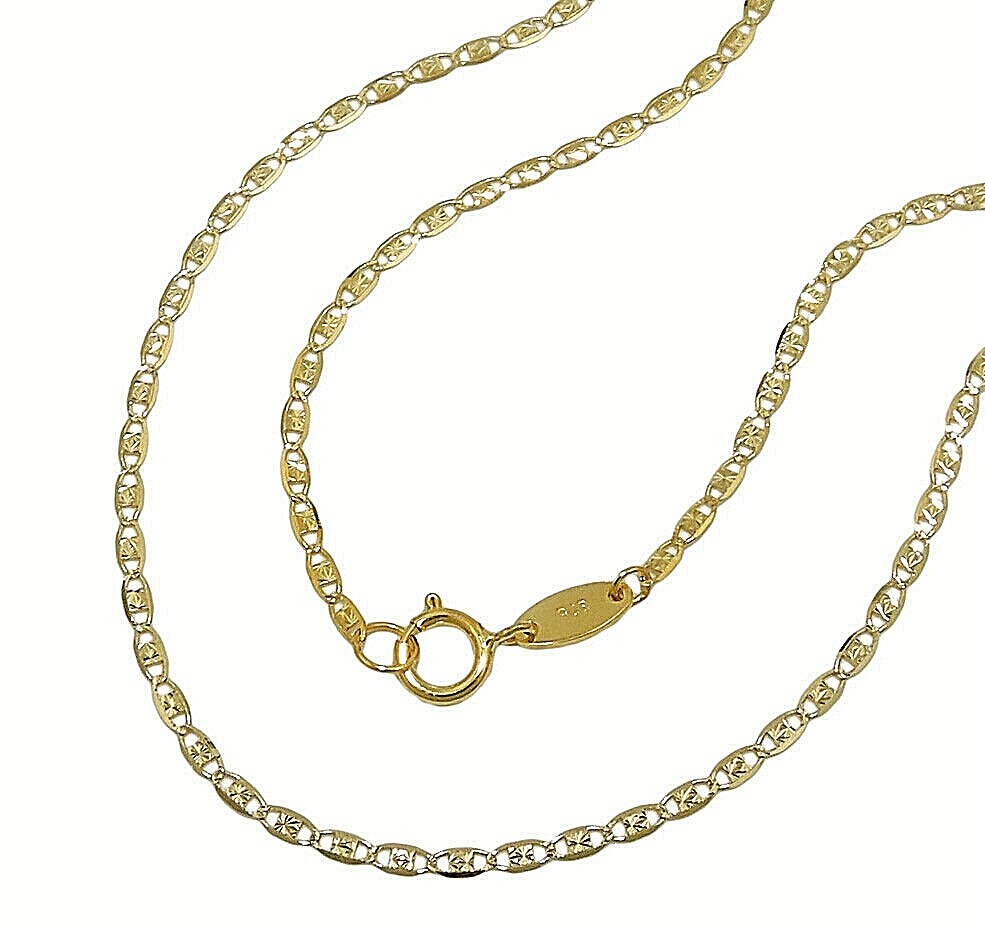 375 REAL GOLD *** gold chain necklace chain fantasy chain tank chain 45cm
