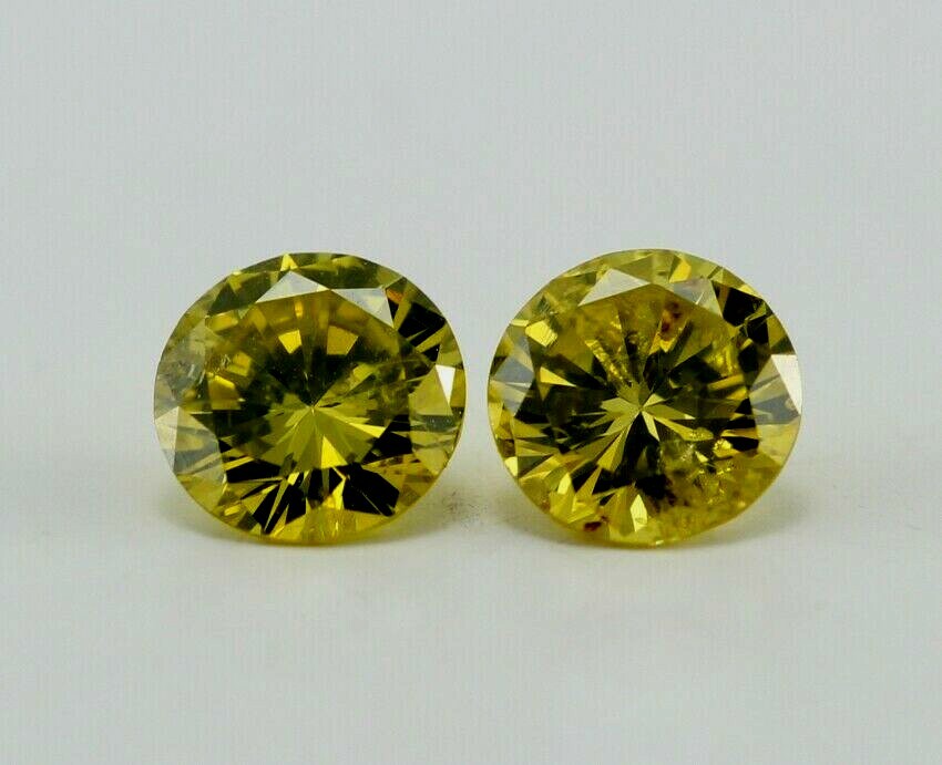 loose individual round diamond melee 2.3mm SI1 yellow 0.05ct colored Natural
