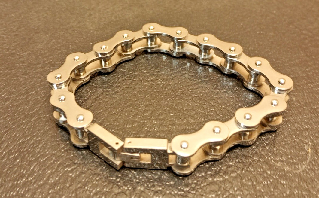 Men Biker Bicycle Chain 8-inch Bracelet Bangle Punk Steel Jewelry 8″