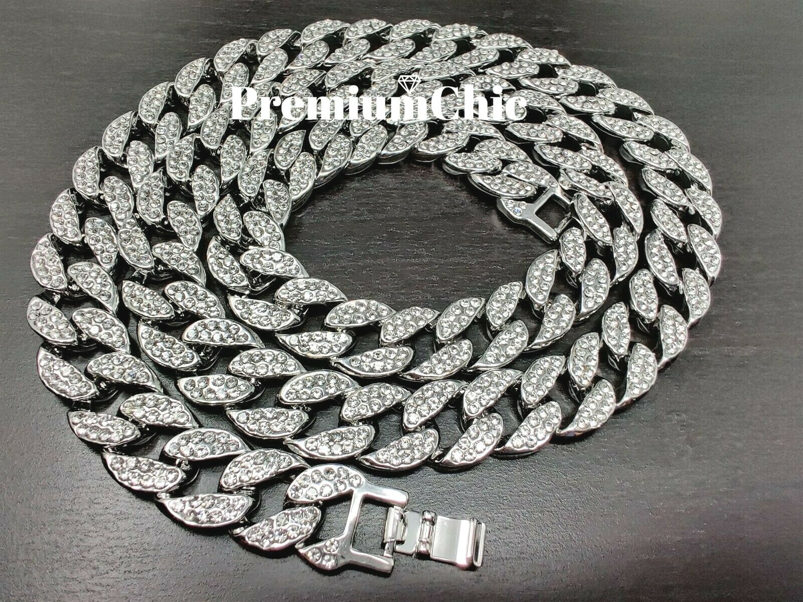 16MM Miami Cuban Choker Link Chain Necklace ICED Mens Gold Plated CZ Jewelry
