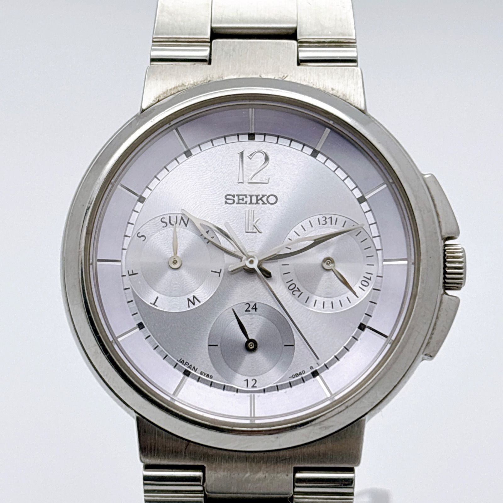 SEIKO LUKIA silver purple dial multifunction new 353
