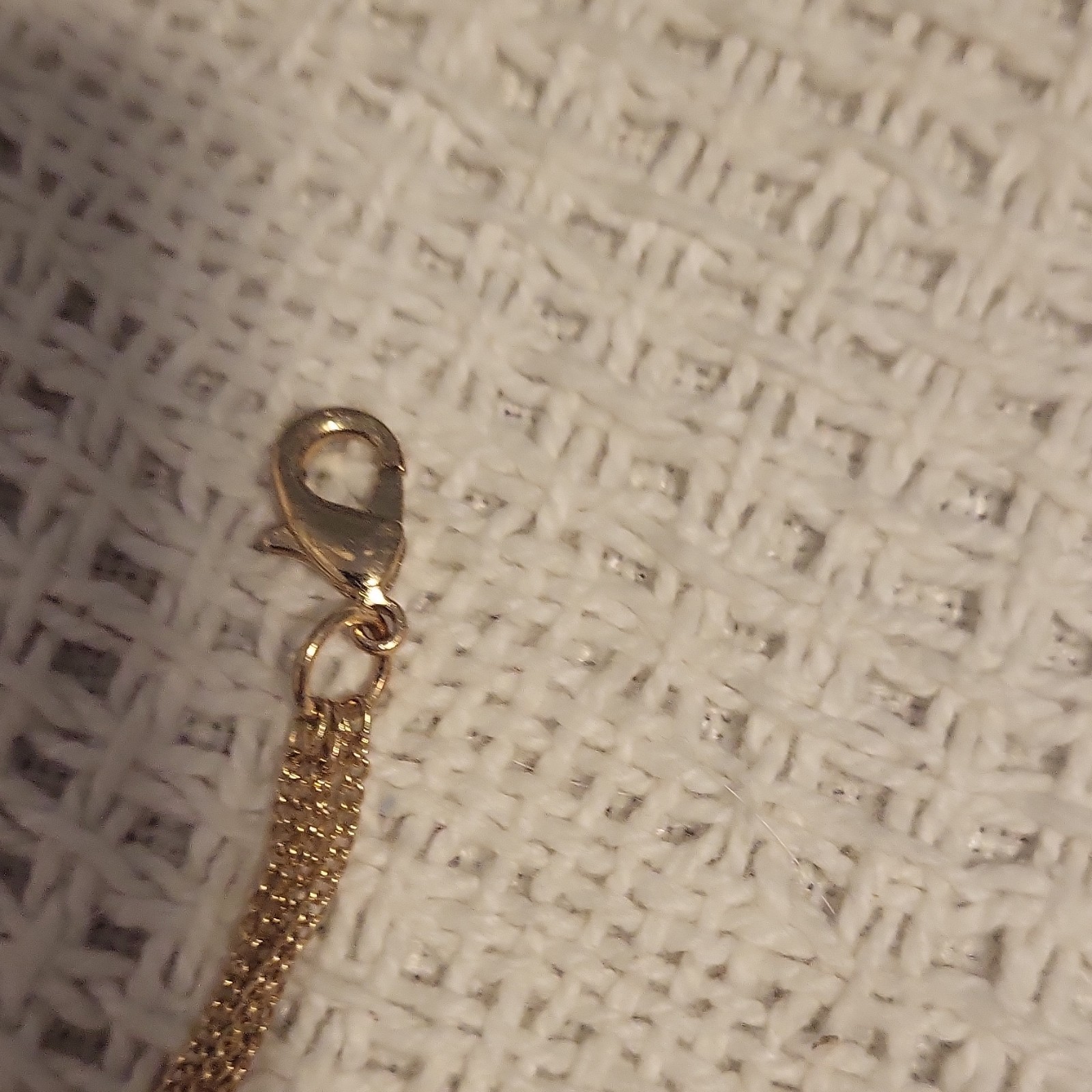Gold Tone Chain Necklace Clear Crystal Pavé Cone Tassel Pendant Adjustable