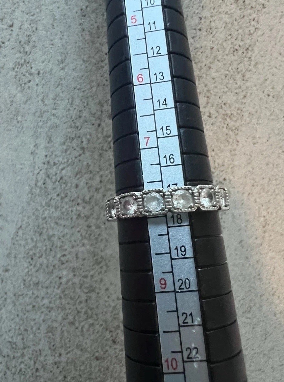 Fuzion Creation FZN Sterling Silver Cubic Zirconia Band Ring 925 Size 8 Read! C9