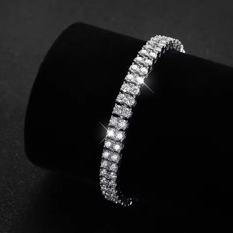 10.00Ct Round Lab Created Diamond Men’s Tennis Bracelet 14K White Gold Plated