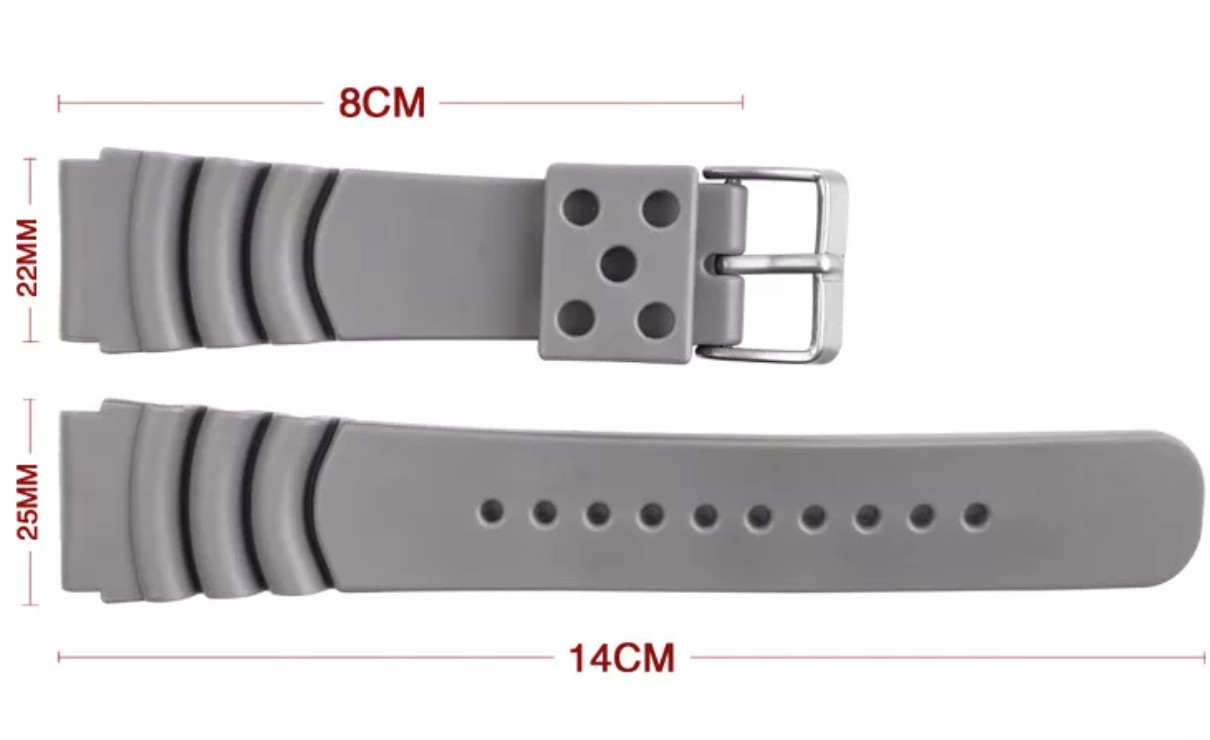 CITIZEN SEIKO COMPATBILE BLACK BUCKLE RUBBER DIVER SPORT WATCH STRAP BAND